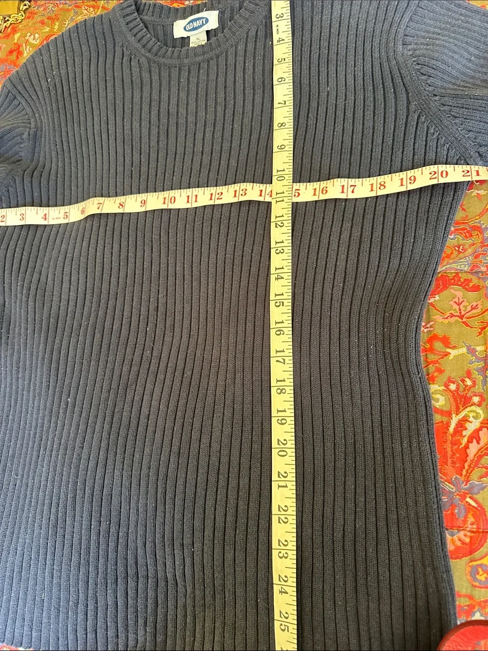 Old Navy Men's Dark Navy Ribbed Crewneck Sweater Size Large